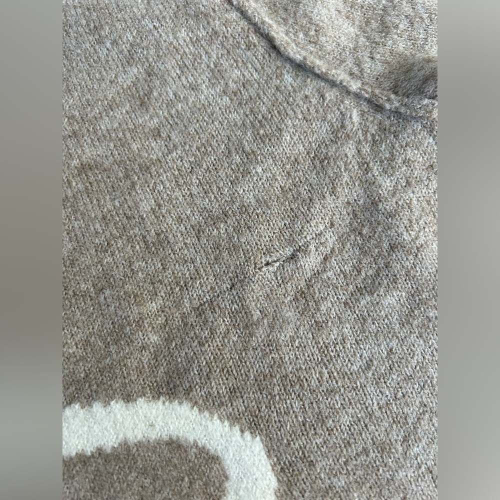 NWT AE Whoa So Soft Tan Sweater with White Bow - Picture 4 of 10